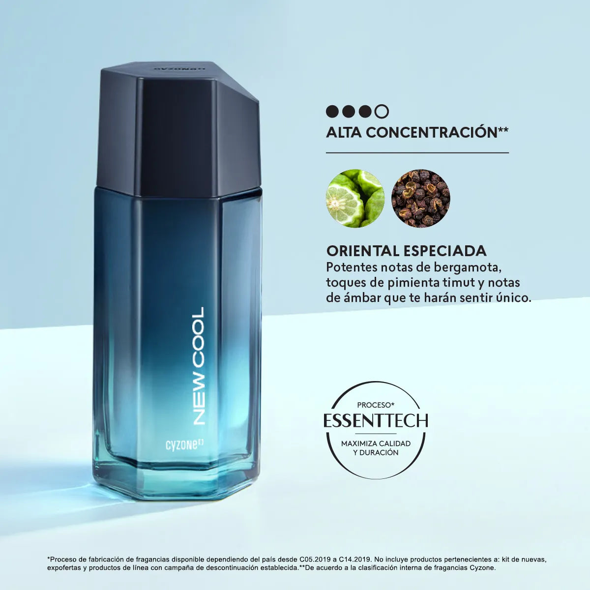 Perfume de Hombre New Cool, 75 ml
