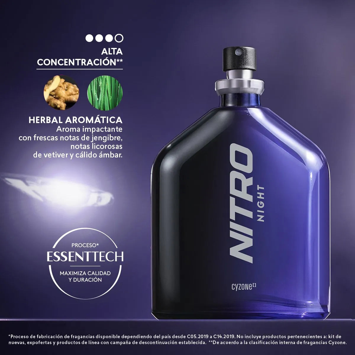 Perfume de hombre Nitro Night, 100 ml