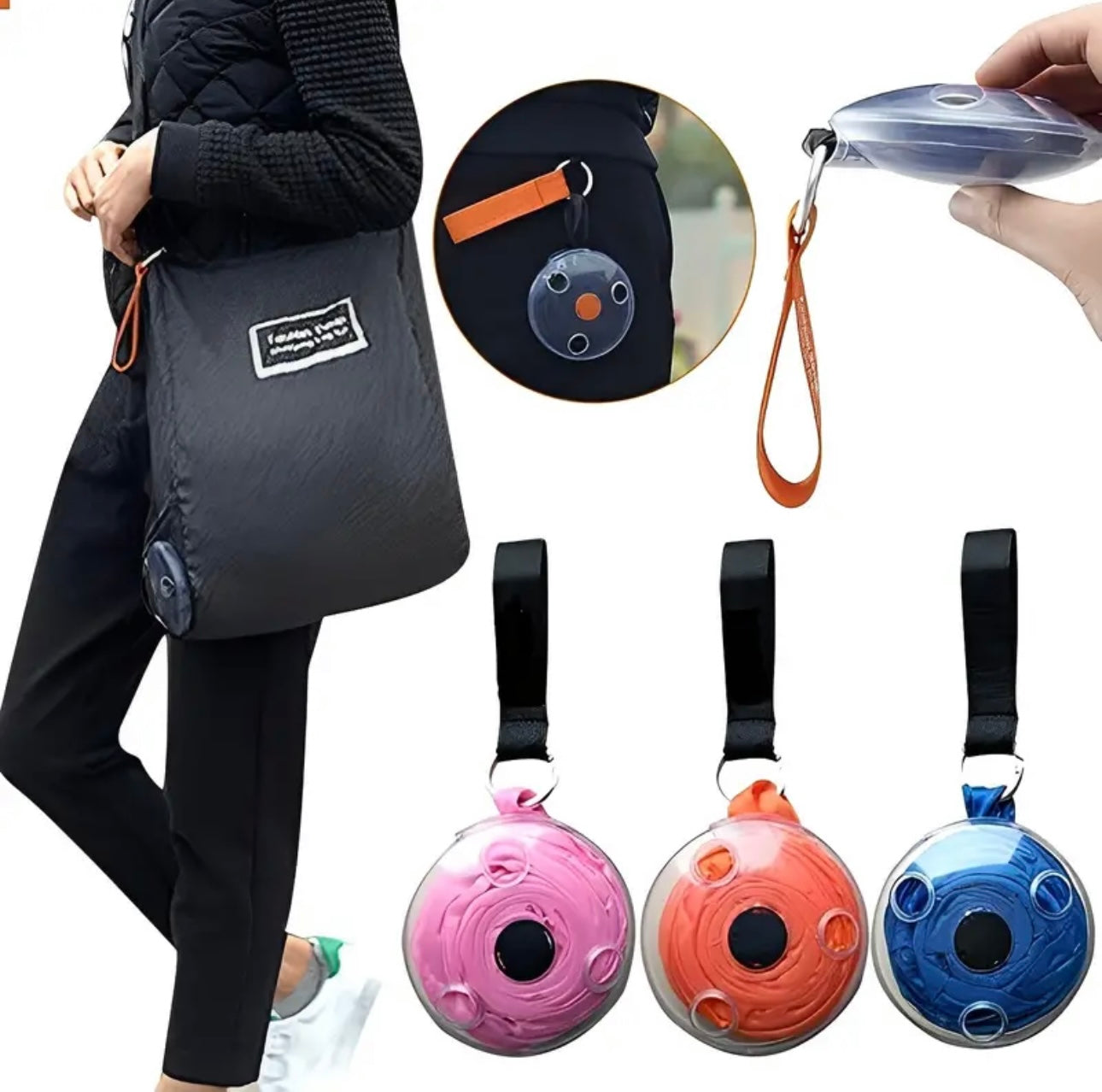 Bolsas de compras Plegables, Enrollables y Reutilizables