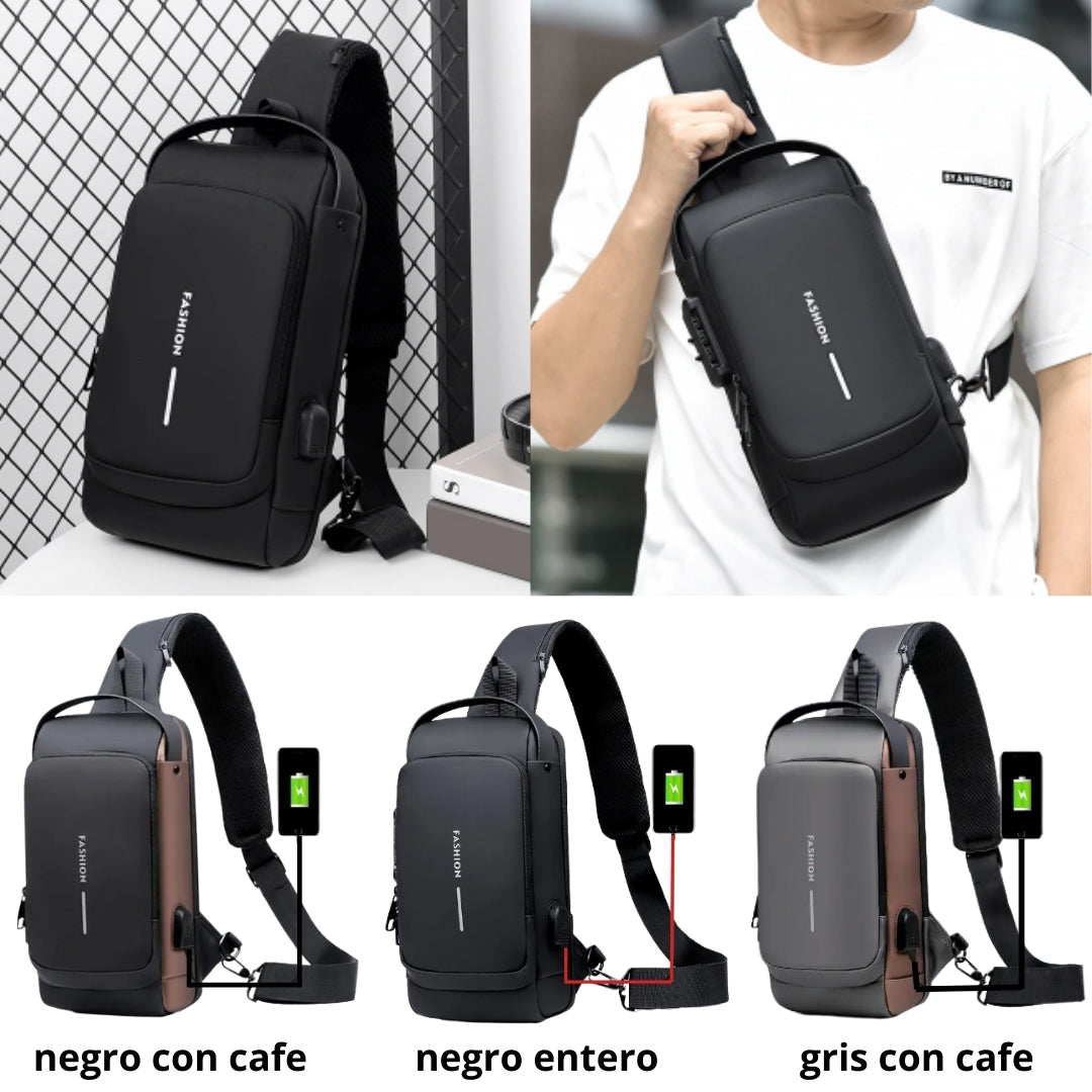 Bandolera Impermeable Antirobo con puerto USB